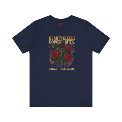 "Beauty Bleeds" Tee: Dark Aesthetic Unisex Graphic T-Shirt