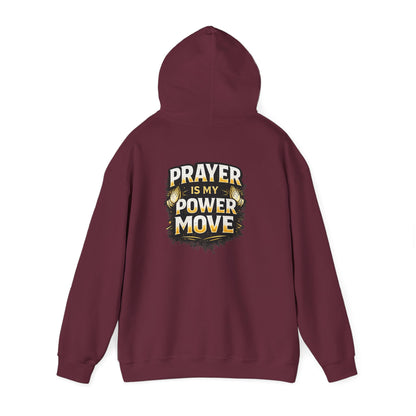 Prayer Is My Power Move Hoodie — Christian Cross Graphic Hoodie