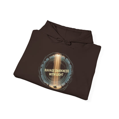 "Ravage Darkness With Light" Graphic Black Pullover Hoodie