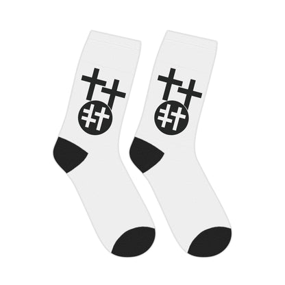 Calvary Cross Stylish Mid-length Socks with Bold Graphic Design - Perfect for Casual Wear, Gifts, and Everyday Comfort, Footwear, Unisex