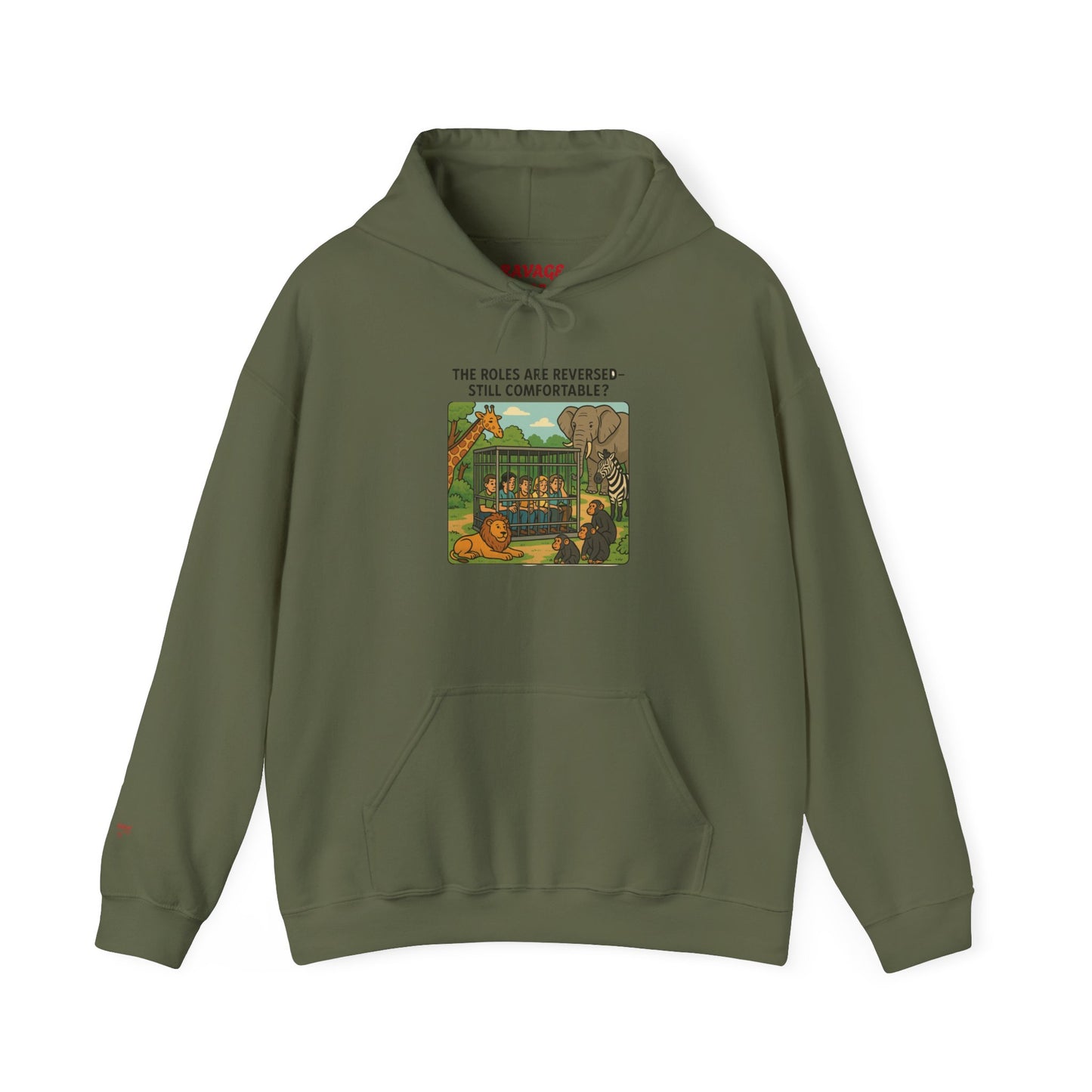 The Roles are Reversed- Are You Comfortable-Comfy Graphic Hoodie for Cozy Days, Unisex Heavy Blend Sweatshirt with Quirky Art, Perfect for Fall, Winter, Gifting, Casual Wear