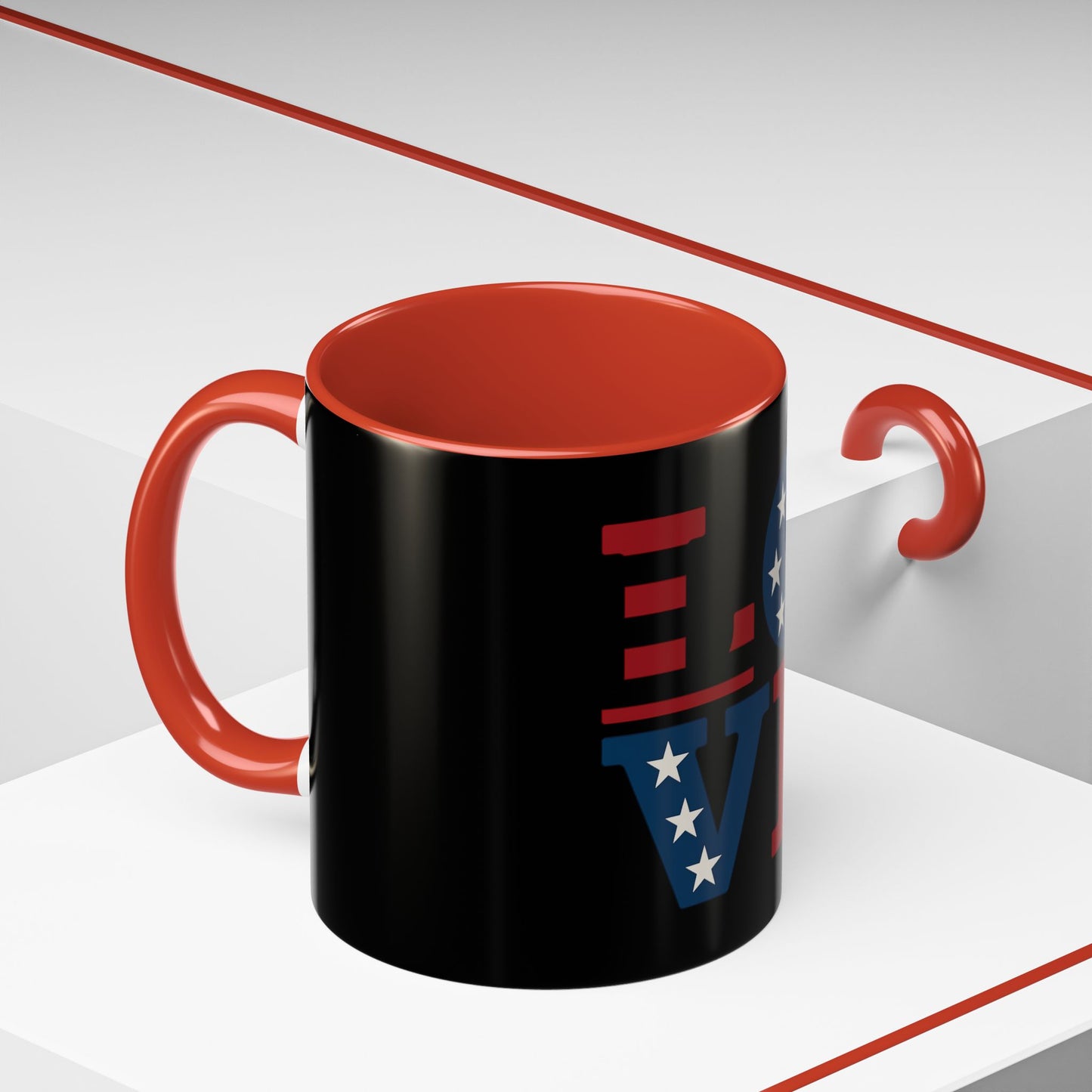 Patriotic Love Coffee Mug | 11 & 15oz Ceramic Cup | Perfect for Independence Day, Valentine's Day, and Everyday Use