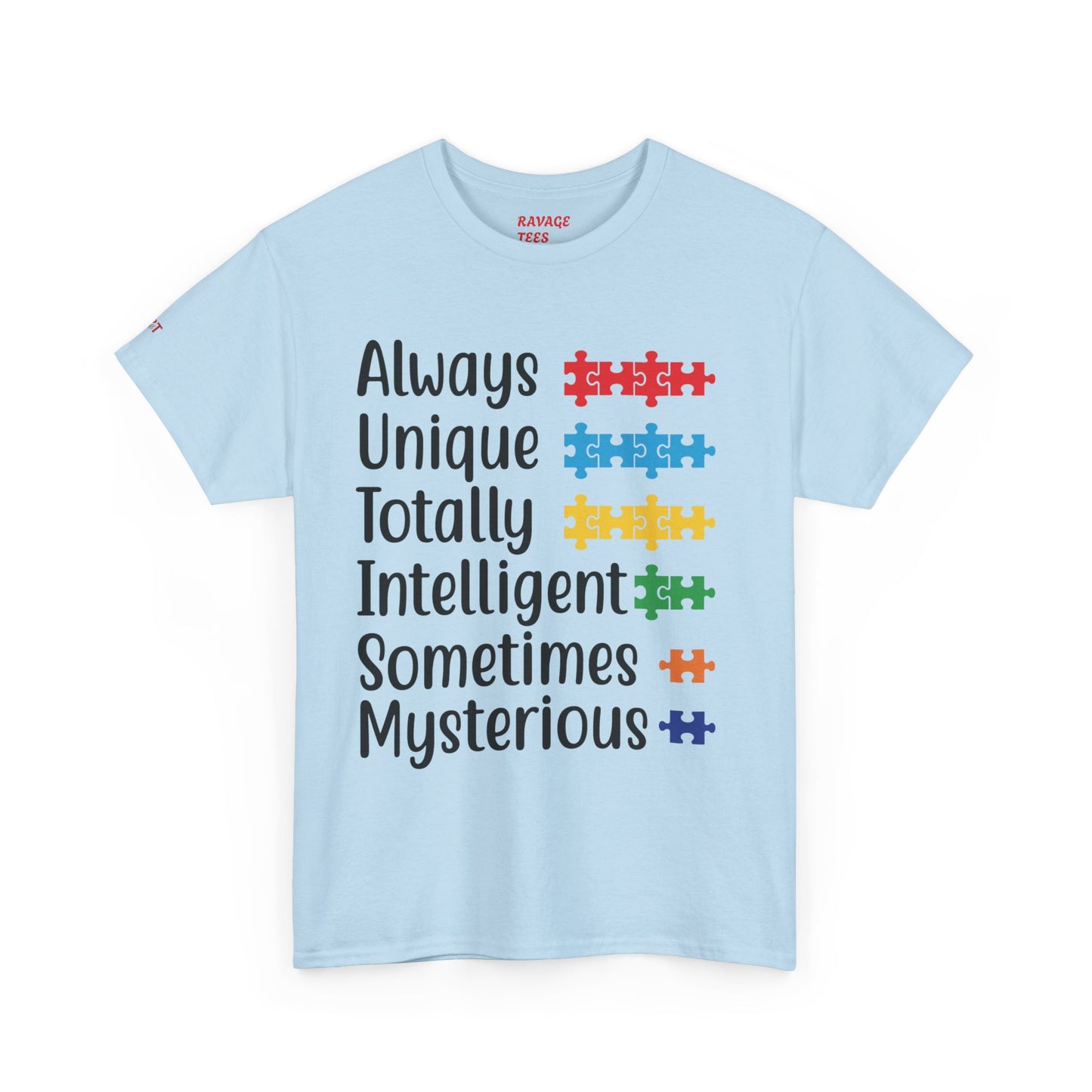 Unisex Autism Awareness Tee - Unique Puzzle Design, Perfect Gift for Friends, Family, and Supporters