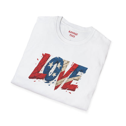 "Freedom & Love" Tee: Unisex 4th of July Graphic Shirt Gift