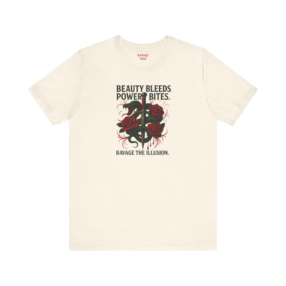 "Beauty Bleeds" Tee: Dark Aesthetic Unisex Graphic T-Shirt