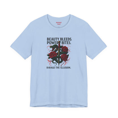 "Beauty Bleeds" Tee: Dark Aesthetic Unisex Graphic T-Shirt