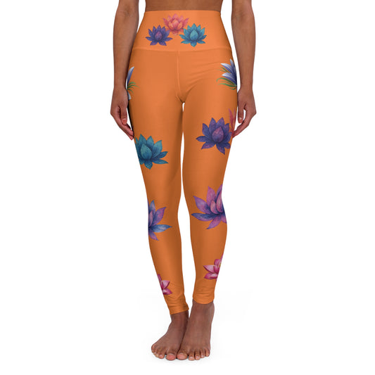 Watercolor Lotus High Waisted Yoga Leggings | Fitness, Meditation, Activewear, Yoga, Exercise Gear