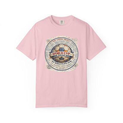 World Cup 2026 Vintage Soccer T-Shirt — USA Canada Mexico Tournament Tee