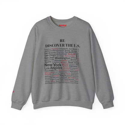 Re-Discover the U.S. Travel Enthusiast Sweatshirt, Cozy Crewneck, Explore America, Casual Wear