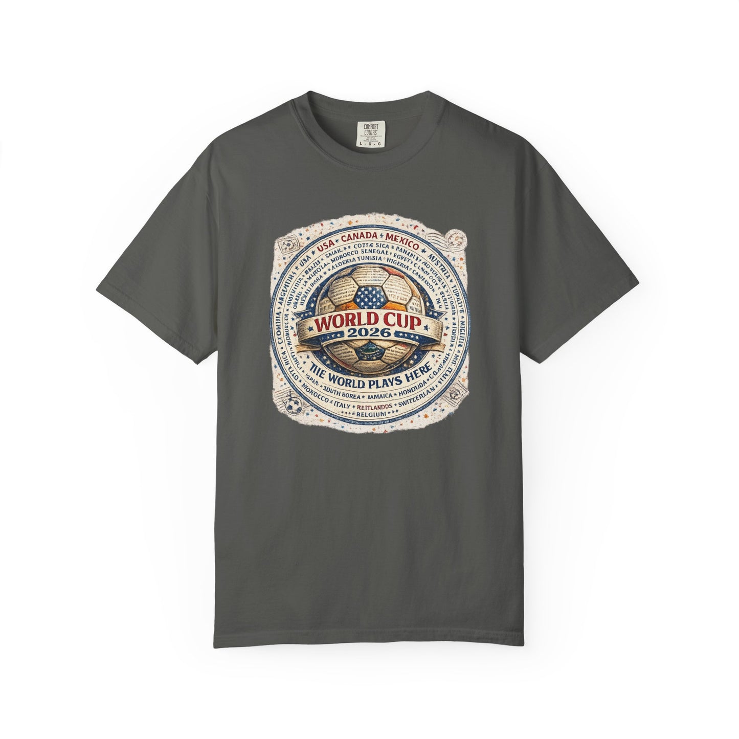 World Cup 2026 Vintage Soccer T-Shirt — USA Canada Mexico Tournament Tee