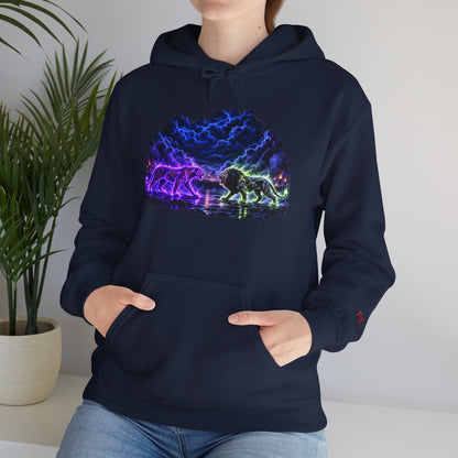 Neon Nebula Predator Clash Graphic Graphic Hoodie