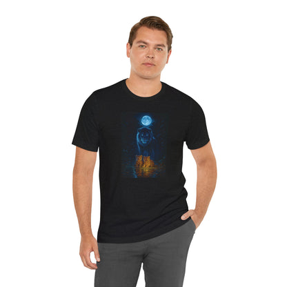 "Moonlight Path Guardian" Unisex Tee: Mystical Graphic Shirt