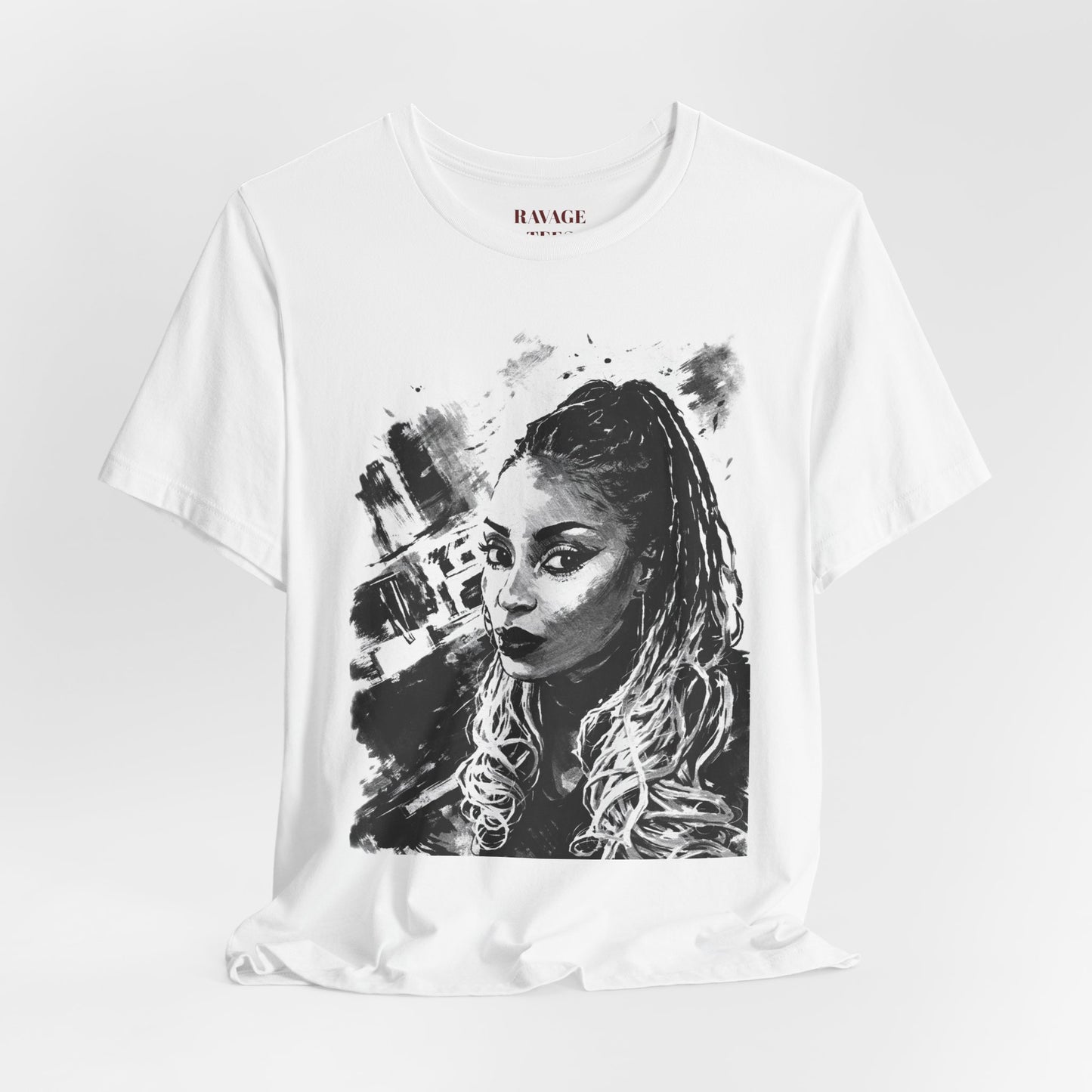 Personalize Black & White Ink Print T-Shirt