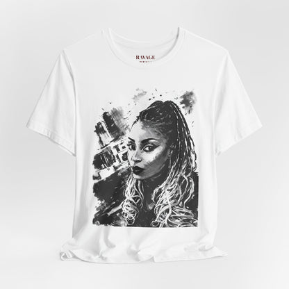 Personalize Black & White Ink Print T-Shirt