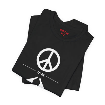 Peace Sign Unisex Jersey Tee, Casual Wear, Gift for Friends, Summer Fashion, Festival Outfit, Eco-Friendly Apparel
