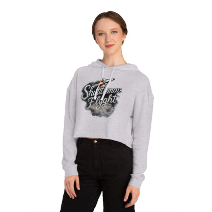 Cropped Hoodie - "Shuttleman Flight" Rocket Graphic