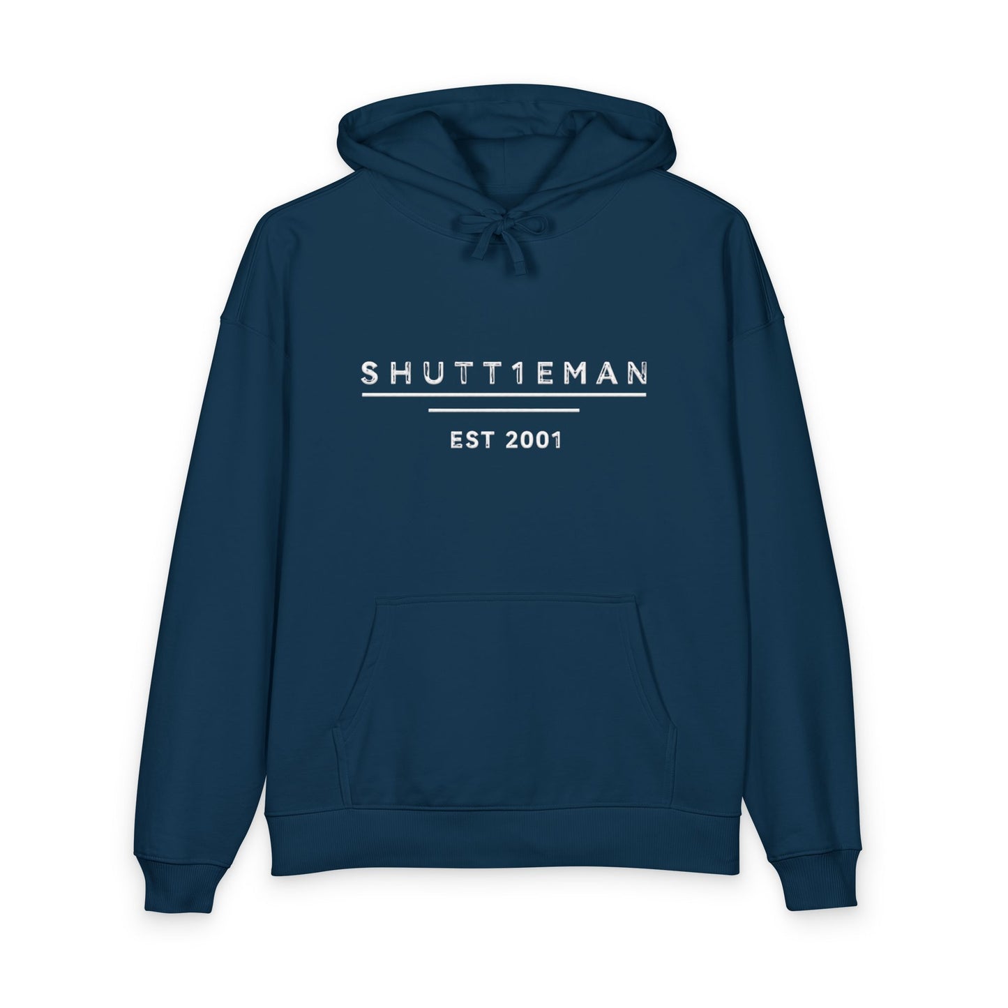 Shutt1eman EST 2001 Minimalist Logo Hoodie — Organic Relaxed Fit