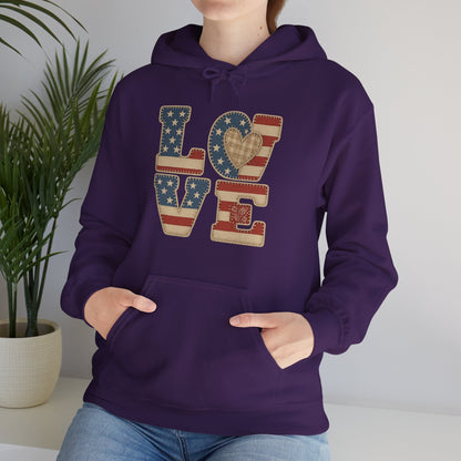 Unisex Hooded Sweatshirt with 'LOVE' Design - Cozy Gift for Friends, Valentine's Day, Casual Wear, Relaxation, Everyday Use