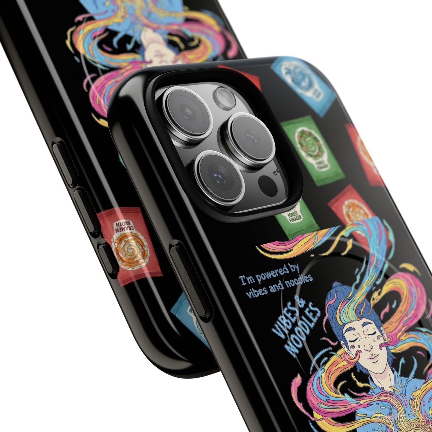 Noodle Lover Phone Case: Vibrant Cute Foodie Magnetic Anime Style