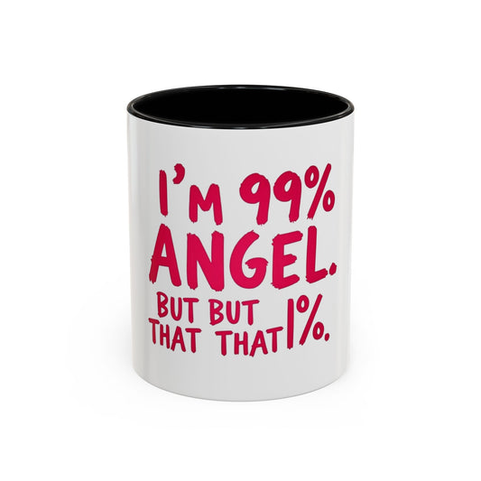 Humorous Accent Coffee Mug - Perfect Gift for Friends, Playful Coffee Lovers, Angel-Themed Decor, Birthday Present, Funny Quote Mugs