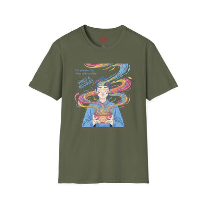 Vibes and Noodles Graphic Tee – Unisex Softstyle T-Shirt, Fun Quirky Apparel, Gift for Food Lovers, Casual Everyday Wear