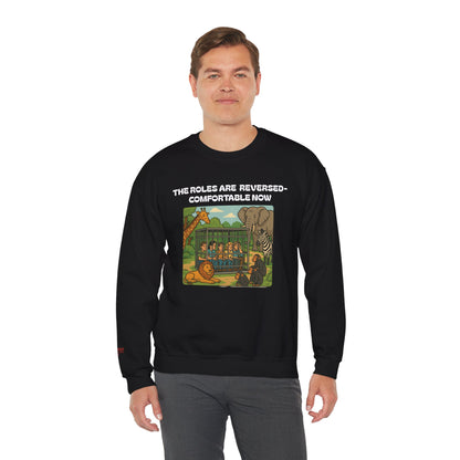 Reversal of Roles-Fun Animal Crewneck Sweatshirt, Unisex Sweatshirt
