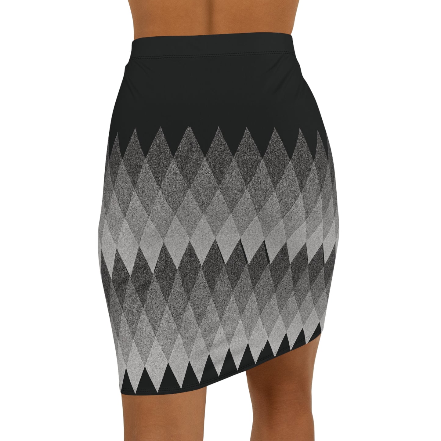 Diamond Print Chic Midi Skirt: Women's Elegant High-Fashion Apparel