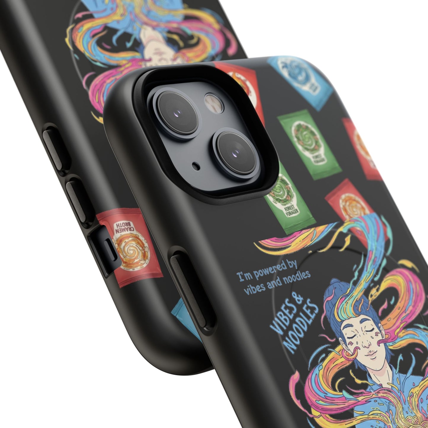 Noodle Lover Phone Case: Vibrant Cute Foodie Magnetic Anime Style