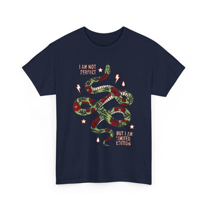 Trendy Unisex Tee, I Am Not Perfect Snake Design Shirt, Casual Wear, Gift for Nature Lovers, Eco-Friendly Fashion