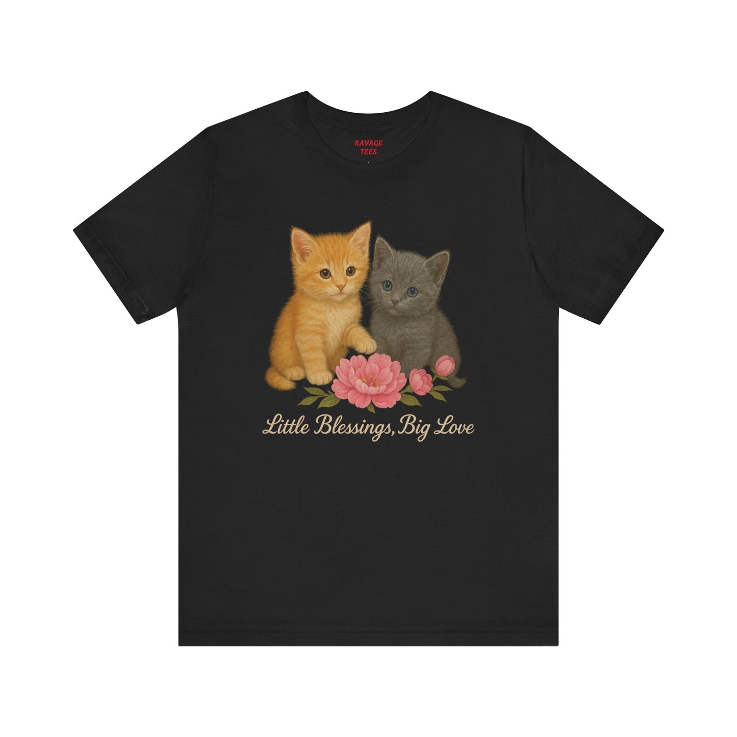 Cute Cat Graphic Tee, Casual Unisex Shirt