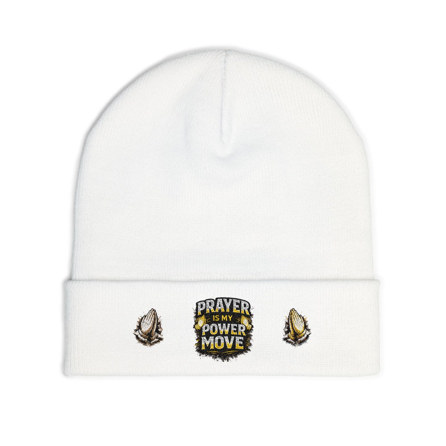 Prayer Is My Power Move Beanie — Knit Embroidered Winter Hat