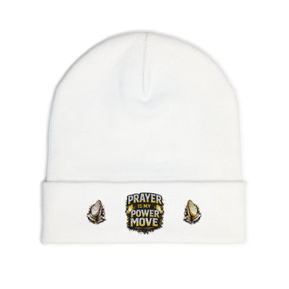 Prayer Is My Power Move Beanie — Knit Embroidered Winter Hat