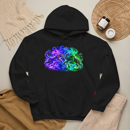 Neon Nebula Predator Clash Graphic Hoodie