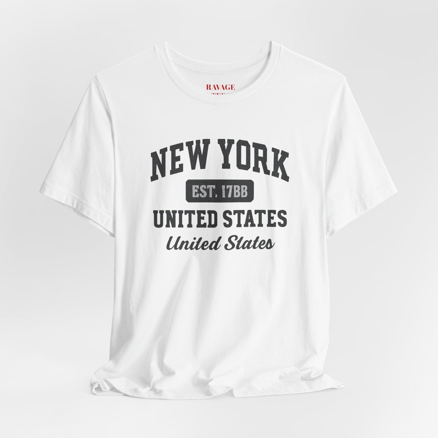 New York Vintage College T-Shirt – 'New York Est. 1788' Graphic Tee