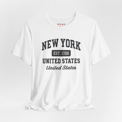 New York Vintage College T-Shirt – 'New York Est. 1788' Graphic Tee