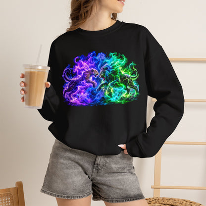 Neon Nebula Predator Clash Graphic Sweatshirt