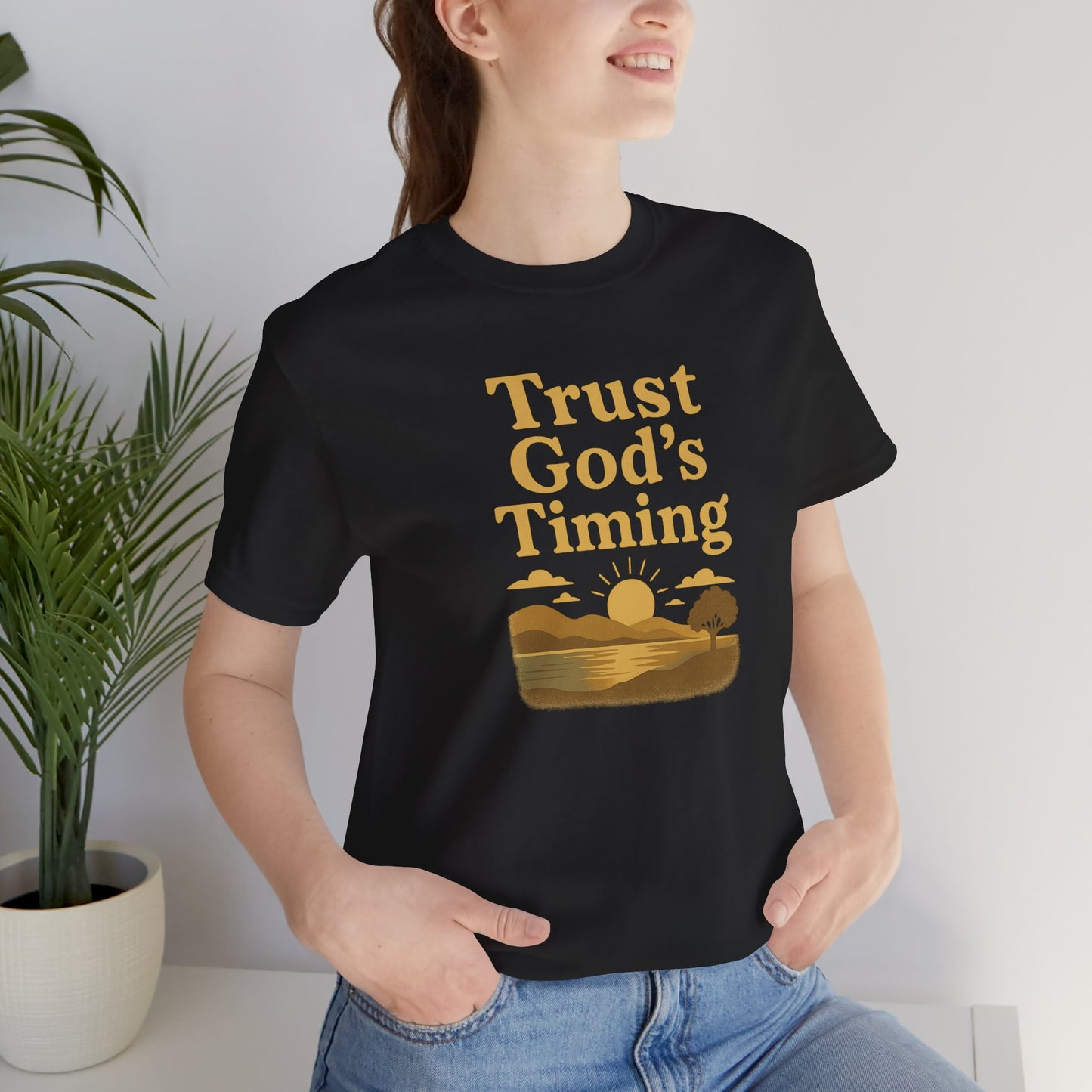 Unisex Inspirational Tee - Trust God's Timing, Relaxed Fit T-Shirt, Motivational Shirt for Everyday Wear, Plus Size Available, Gifts [...]