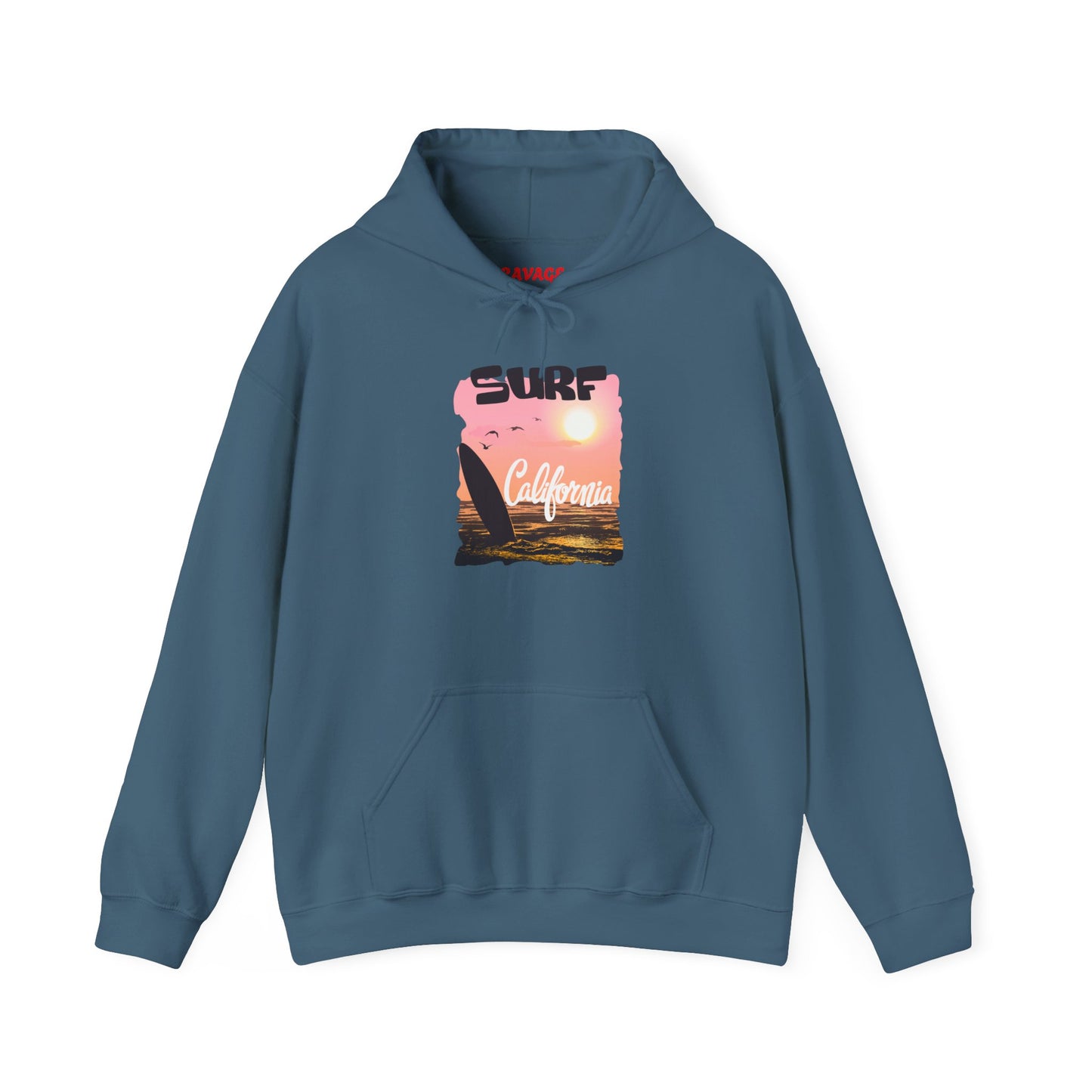 Surf California Hoodie – Relaxed Vibe for Beach Lovers, Perfect for Summer, Gift for Surfers, Comfortable Surfing Apparel, Unisex Sweatshirt