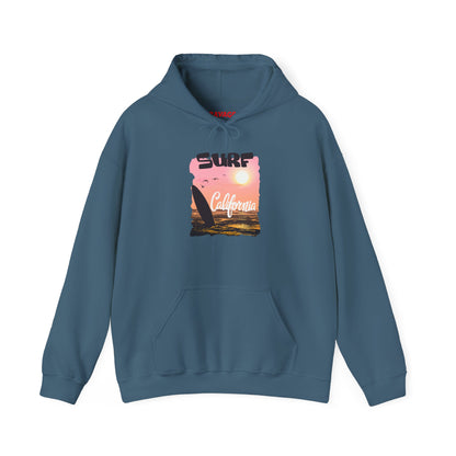 Surf California Hoodie – Relaxed Vibe for Beach Lovers, Perfect for Summer, Gift for Surfers, Comfortable Surfing Apparel, Unisex Sweatshirt