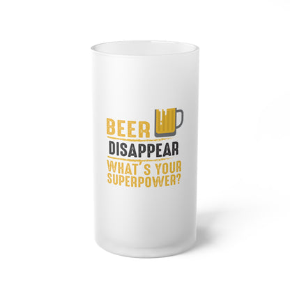Frosted Glass Beer Mug - What's Your Superpower?