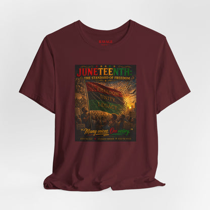Juneteenth Standard of Freedom — 'Many Voices One Victory' Graphic Tee