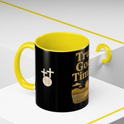Trust God's Timing Christian Coffee Mug – Inspirational Accent Cup (11oz & 15oz), Faith-Based Gift for Coffee & Tea Lovers
