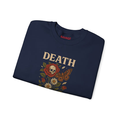 DEATH IN BLOOM Unisex Crewneck Sweatshirt – Heavy Blend Pullover for Casual Wear | Cozy Streetwear Gift for Her, Feminist Fashion Statement