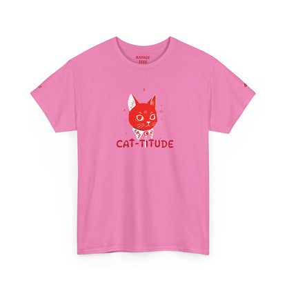 CAT-TITUDE Unisex Heavy Cotton Tee | Funny Cat Shirt