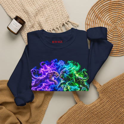 Neon Nebula Predator Clash Graphic Sweatshirt