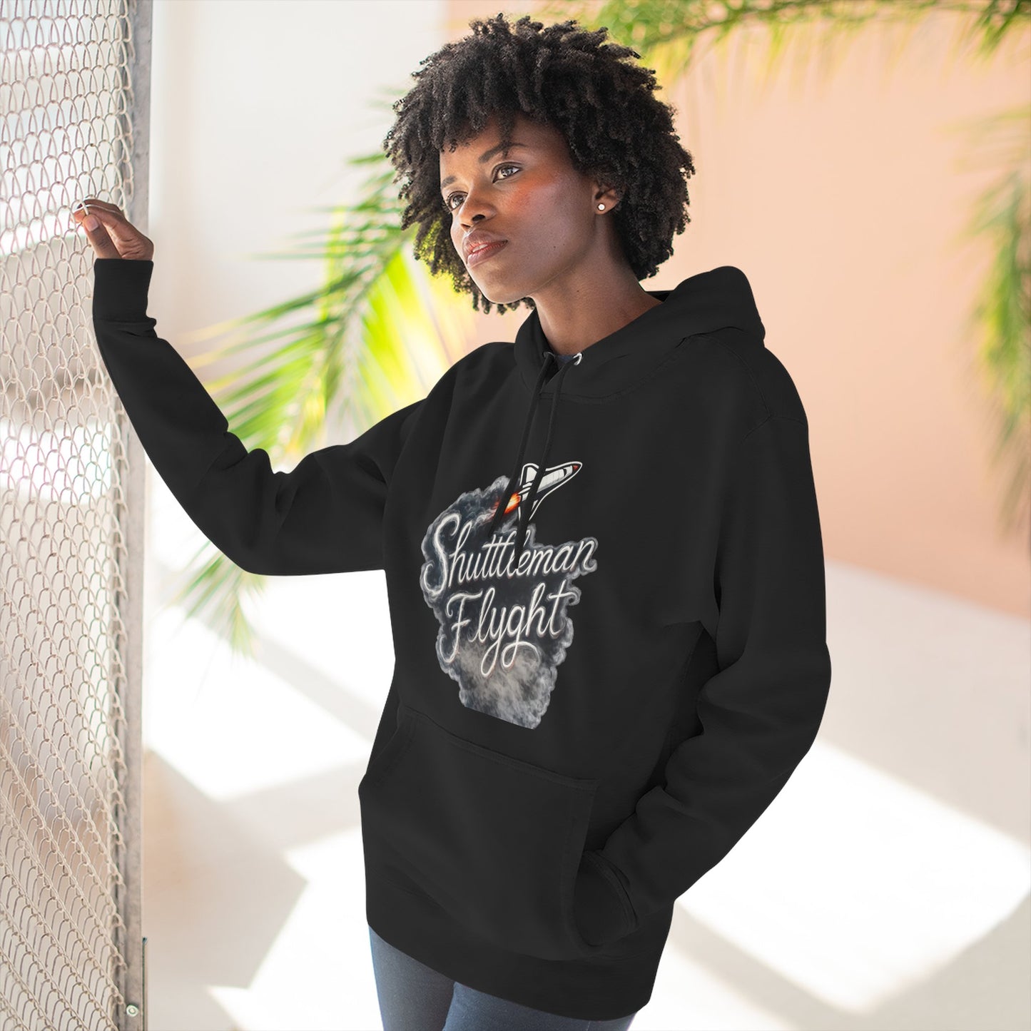Shuttleman Flight Hoodie — Retro Rocket Pilot Graphic Hoodie