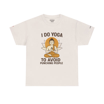 Yoga Humor Tee | I Do Yoga to Avoid Punching People