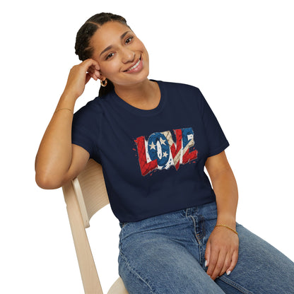 "Freedom & Love" Tee: Unisex 4th of July Graphic Shirt Gift