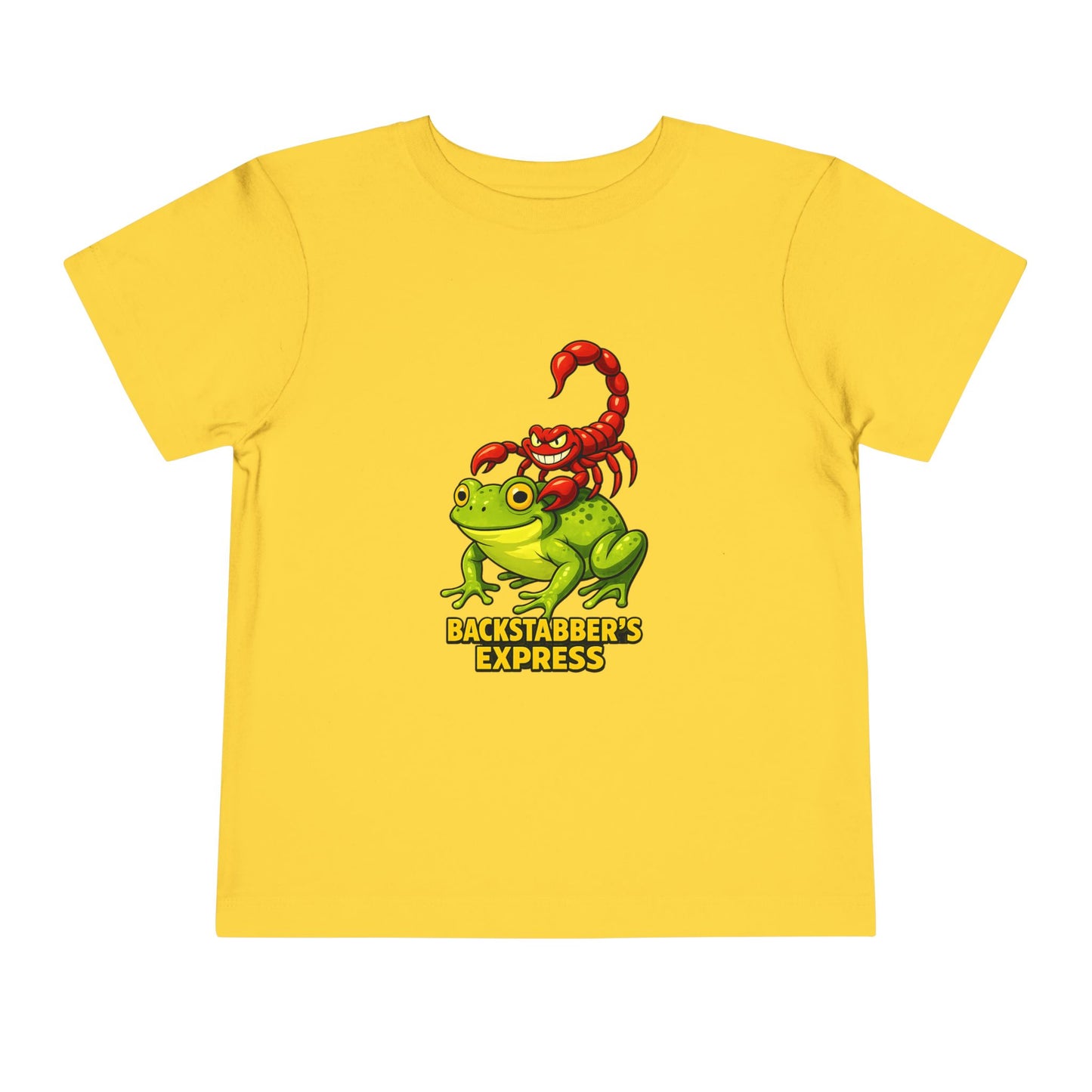 Toddler Tee — 'Backstabber's Express' Scorpion & Frog Funny Kids Shirt