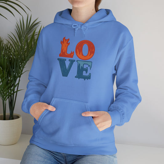 Unisex Hooded Sweatshirt with 'LOVE' Design - Cozy Gift for Friends, Valentine's Day, Casual Wear, Relaxation, Everyday Use